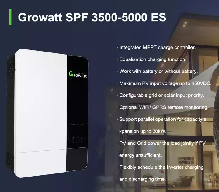 5000ES invertitore ibrido solare di SPF 5000 es PV fuori dal silicio monocristallino 3500w 5000w di griglia