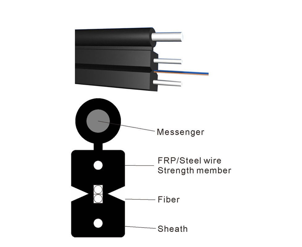 100M 1 filo di acciaio all'aperto dell'interno del cavo a fibre ottiche G657A FRP del centro 8.5kg/km