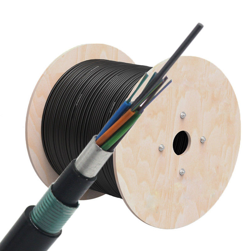 Rivestimento all'aperto Al Tape Steel Armoured sepolto diretto del doppio del cavo a fibre ottiche GYTS53