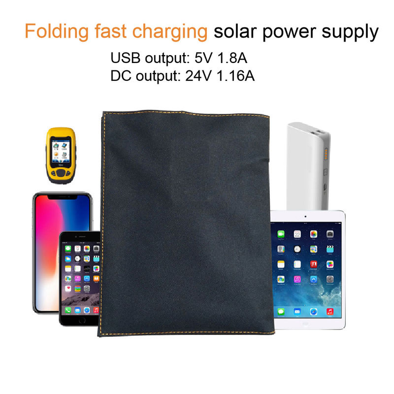 Piccolo carico all'aperto piegante impermeabile portatile di campeggio del pannello solare 5V di 28W 24W