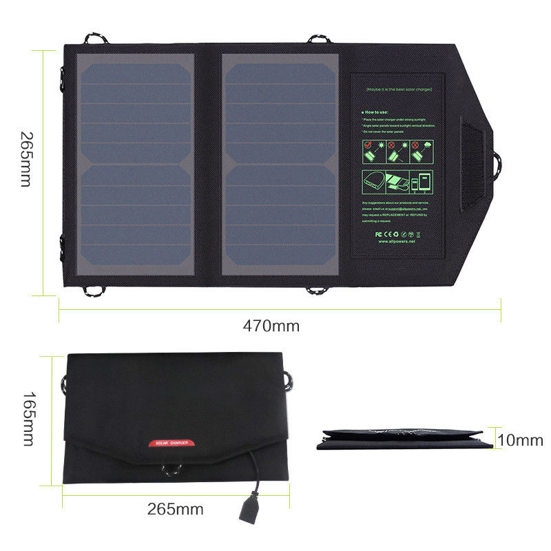 Caricatore solare piegante all'aperto 5V portatile 10W 300g del telefono cellulare del pannello di PV