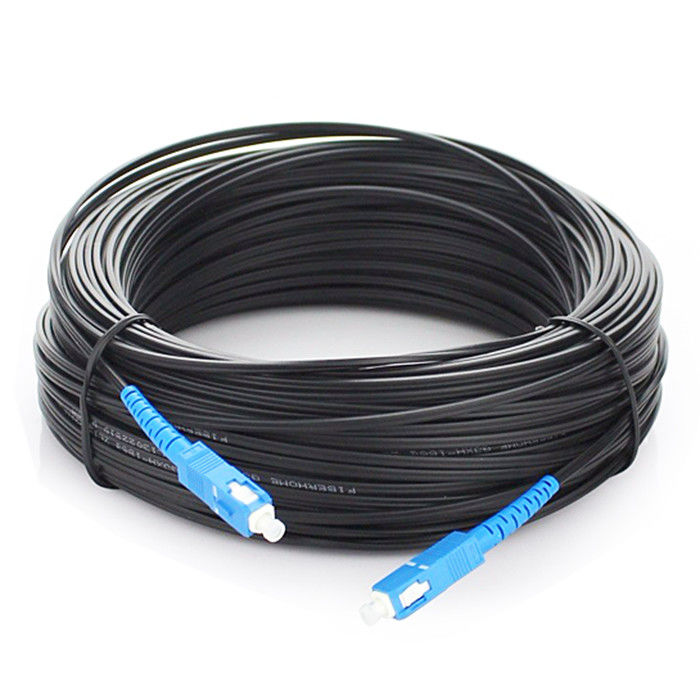 Cavo di toppa del cavo a fibre ottiche di goccia dello Sc UPC FTTH G657A2 autosufficiente