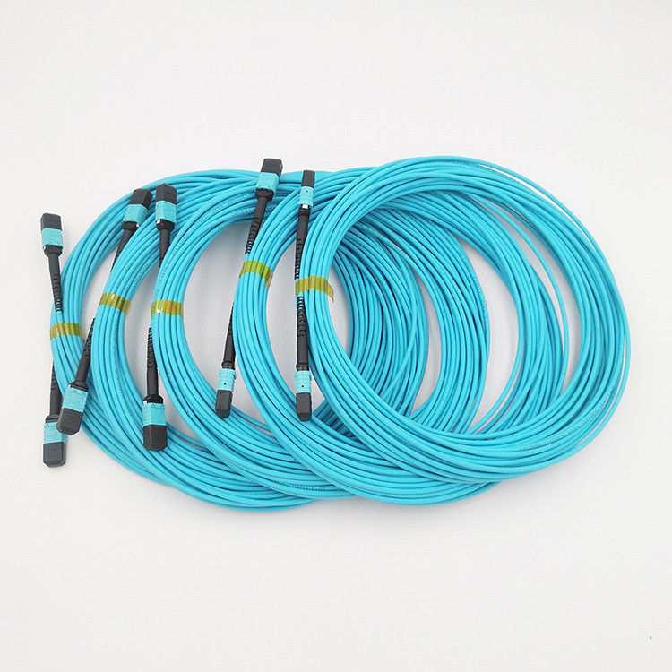 Hochiry MPO/tipo cavo delle fibre del cavo 12 tronco di MTP di toppa misto della fibra OM4 di B