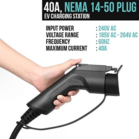 240V 9.6kW 40 stazione del caricatore del portatile EV del Livello 2 di amp con la spina