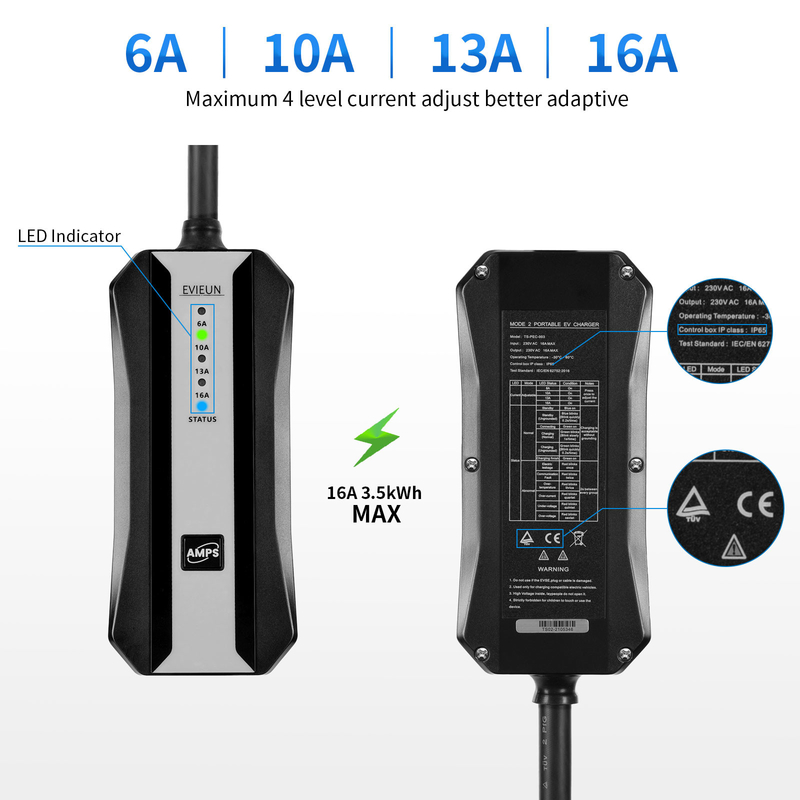 16A tipo - 2 caricatore veloce del caricatore CCS dell'automobile elettrica 2 combinati portatili