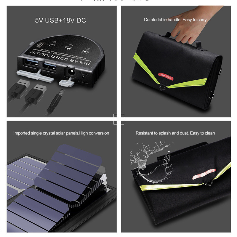 taccuino compatibile pieghevole del porto parallelo del caricatore 5V USB del pannello solare del sistema a energia solare 70W