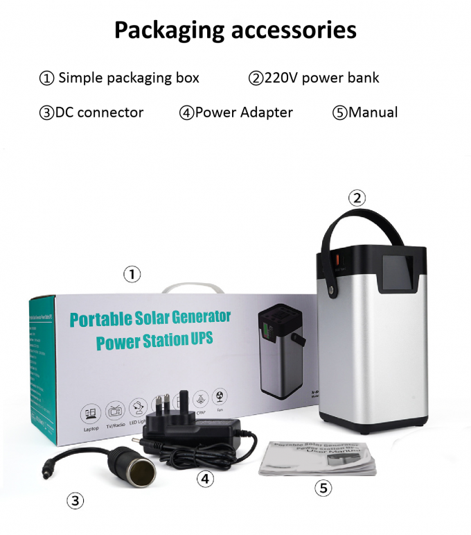 generatore solare commerciale portatile della centrale elettrica 200W 220V del litio 54000mah 3